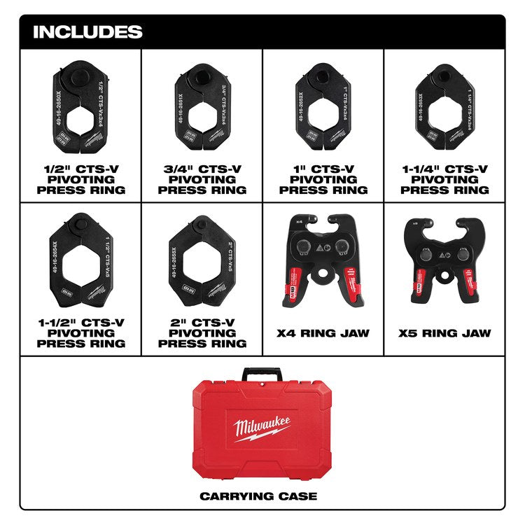 Milwaukee Tool 49-16-2692X Ring Kit Press Pivoting 1/2-2 CTS-V M18