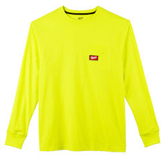 Milwaukee 602HV-XL Heavy Duty Pocket T-Shirt - Long Sleeve - Hi Vis XL