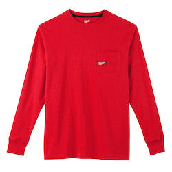 Milwaukee 602R-3X Heavy Duty Pocket T-Shirt - Long Sleeve - Red 3X