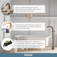 Moen S3105BN Doux Single Handle Lever Floor Mount Filler in Brushed Nickel