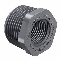 Spears 439-210G Reducing Bushing 1-1/2 x 3/4 Inch Gray PVC MIPT x FIPT Schedule 40