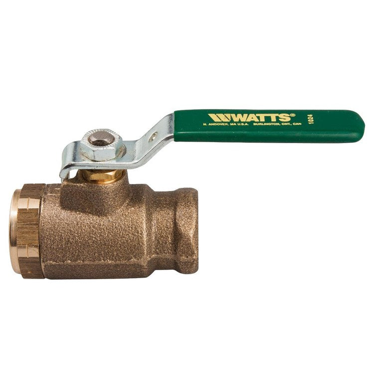 Watts Regulator B6000M2-UL3/4 Ball Valve B6000 Bronze 3/4 Inch Threaded NPT 2 Piece Lever PTFE 0896874