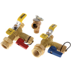 Webstone H-34443WPR Tankless Valve Kit EXP E2 with Pressure Relief Valve Lead Free 3/4 Inch FNPT x PEX F1960 High-Flow Hose Drain/Pressure Relief Valve Outlet