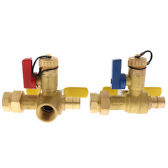 Webstone H-34443WPR Tankless Valve Kit EXP E2 with Pressure Relief Valve Lead Free 3/4 Inch FNPT x PEX F1960 High-Flow Hose Drain/Pressure Relief Valve Outlet