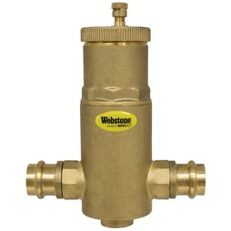 Webstone 78004 Air Separator with Removable Vent Head 1 Inch Brass Press 150 Pounds per Square Inch