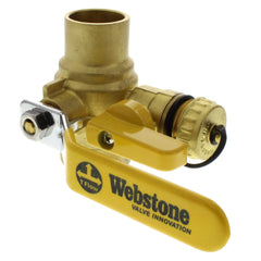 Webstone 54614 Ball Valve Pro-Pal Brass 1 Iron Pipe SizexSweat with Drain PTFE Full Port Reversible Handle