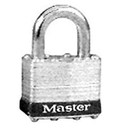 Master Lock 1KA2179 Tumbler Padlock, Keyed Alike, 4-Pin W1 Cylinder, 1-3/4 Width, 15/16 Shackle Clearance, Laminated Steel