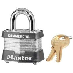 Master Lock 3KA3213 Tumbler Padlock, Keyed Alike, 4-Pin W1 Cylinder, 1-9/16 Width, 3/4 Shackle Clearance, Laminated Steel