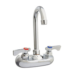 Krowne 10-400L Silver Wall Mount Faucet, 2 gpm, 4 in Center, Gooseneck Spout