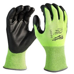 Milwaukee 48-73-8944 High Visibility Cut Level 4 Polyurethane Dipped Gloves- XXL