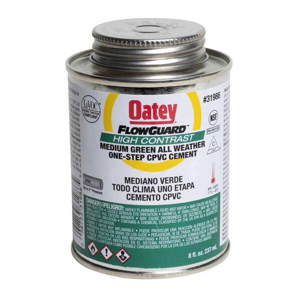 Oatey 31986 FlowGuard 8 oz. Fast Set Plastic Green Pipe Cement