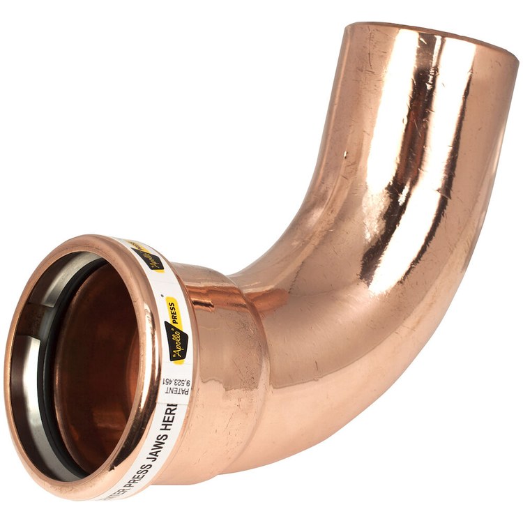 Apollo 10062073 Elbow 807-L-2 90 Degree Long-Turn Street Large Diameter 3 Inch Copper Fitting x Press