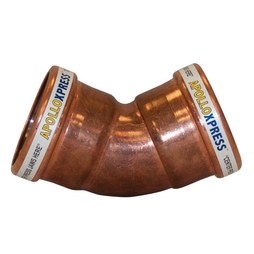 Apollo 10062062 Elbow 806 45 Degree Large Diameter 4 Inch Copper Press