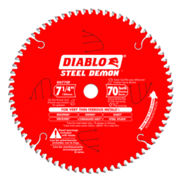 Diablo D0770F Steel Demon - 7 1/4 x 70 Tooth Metal Cutting Saw Blade