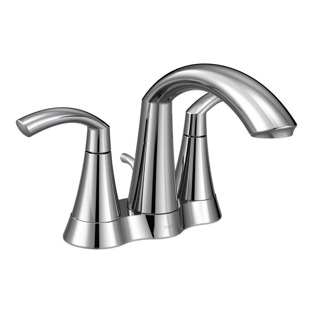 Moen 66172 Glyde Two Handle Centerset Bathroom Sink Faucet in Chrome