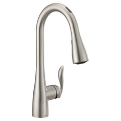 Moen 7594EVSRS Arbor Single Handle Pull Down Touchless Kitchen Faucet with Voice Activation in Spot Resist Stainless