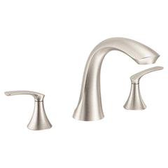 Moen T523SRN Seena Two Handle Roman Tub Faucet in Spot Resist Brushed Nickel