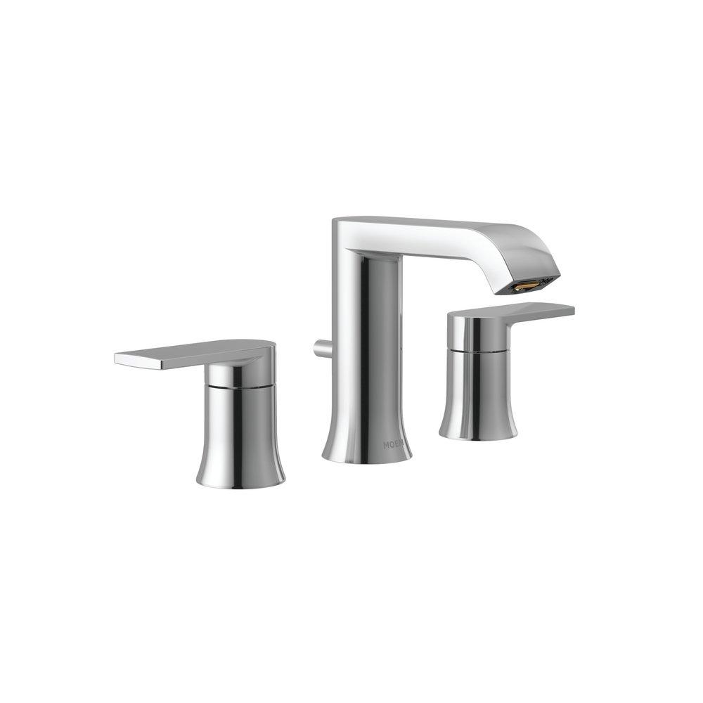 Moen T6708 Genta Two Handle Widespread Bathroom Sink Faucet in Chrome