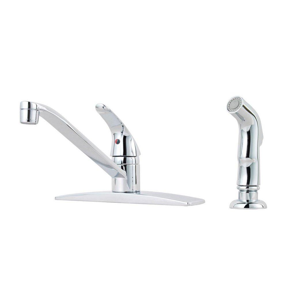 Pfister J134-444C Pfirst Series Single Handle Kitchen Faucet with Side Spray 1.8 gpm