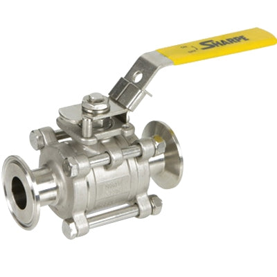 Sharpe Valves SVN6666MTCE006 Sanitary Ball Valve with Locking Lever Handle 3/4 in Clamp End