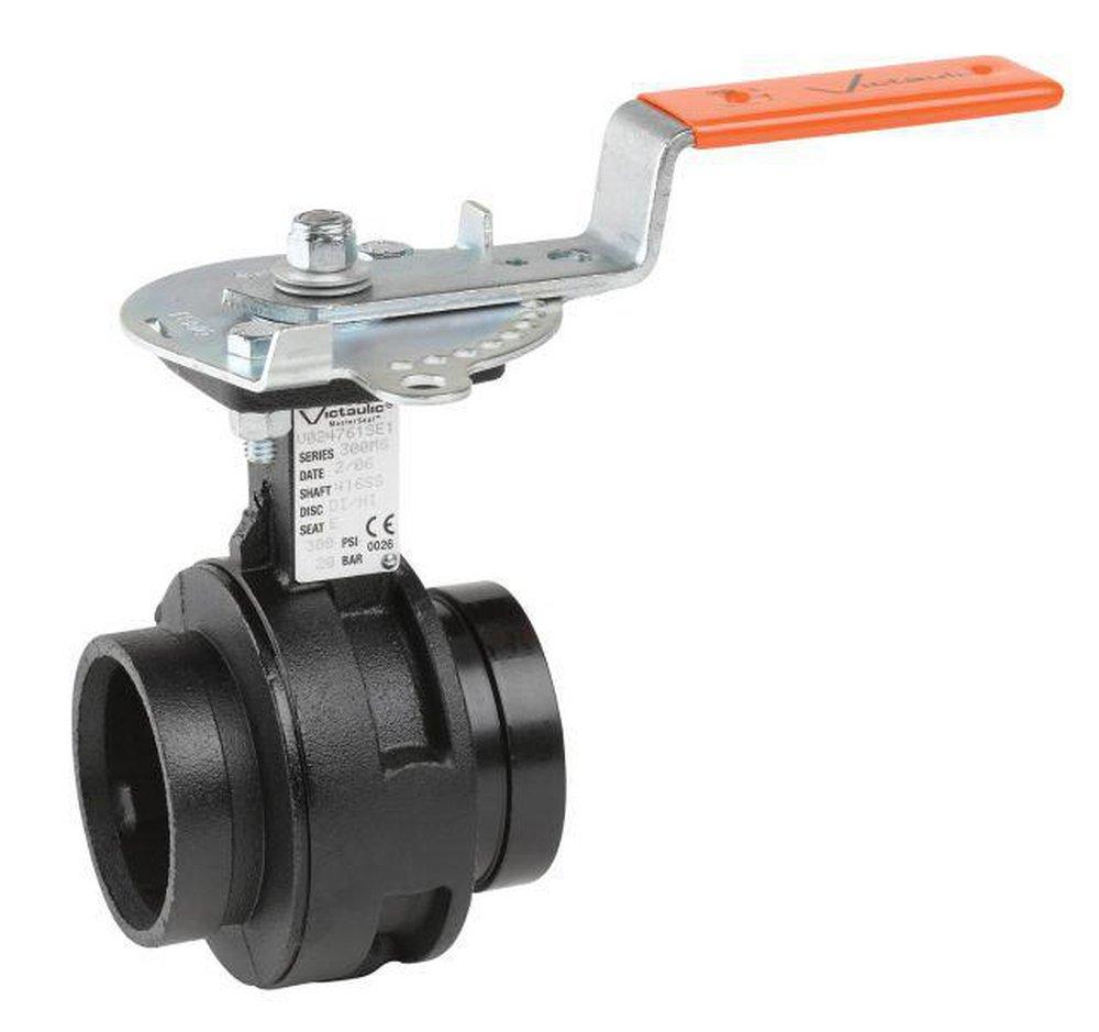 Victaulic V040761STC Vic-300 MasterSeal 4 in Ductile Iron Grooved Nitrile T-Handle Butterfly Valve