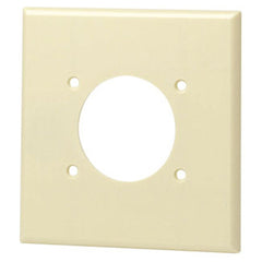 Leviton 80526-I 2-Gang Flush Mount 2.15-Inch Diameter, Device Receptacle Wallplate, Midway Size, Ivory