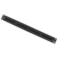 Leviton 5G596-U24 CAT5e Universal Patch Panel, 24-Port, 1U RMS with Cable Management Bar