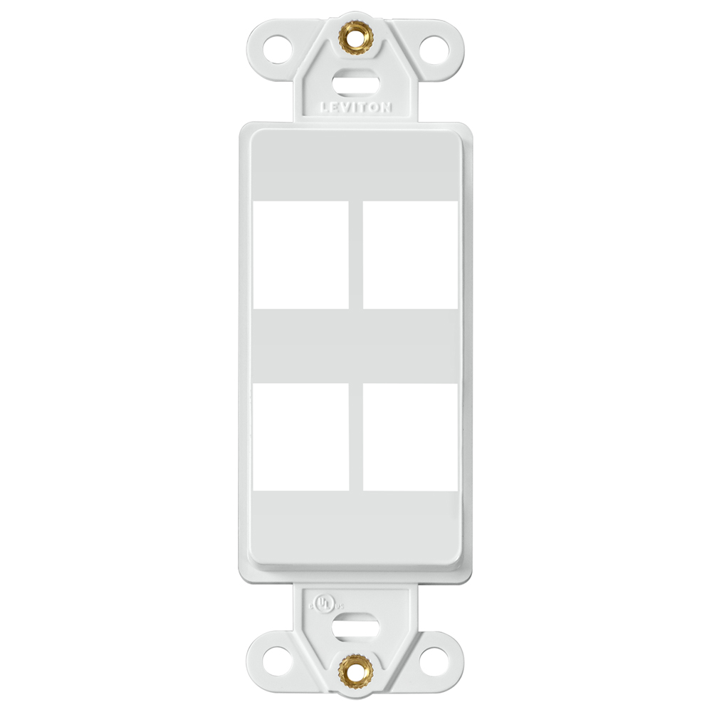 Leviton 41644-W QuickPort Decora Insert, 4-Ports, White