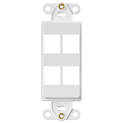 Leviton 41644-W QuickPort Decora Insert, 4-Ports, White