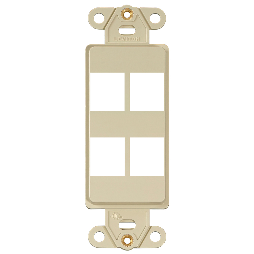 Leviton 41644-I QuickPort Decora Insert 4-Port Ivory