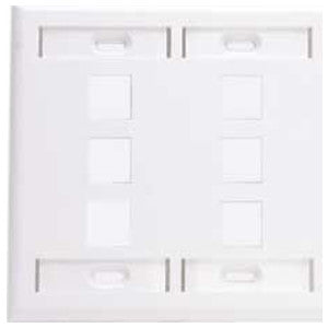 LEVITON Leviton 42080-6WP 6-port Dual Gang Quickport Wallplate