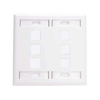 LEVITON Leviton 42080-6WP 6-port Dual Gang Quickport Wallplate