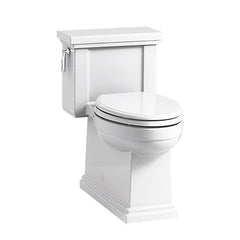 Kohler K-3981-0 Tresham Vitreous China Floor Mount Compact Elongated 1-Piece Toilet 1.28 gpf