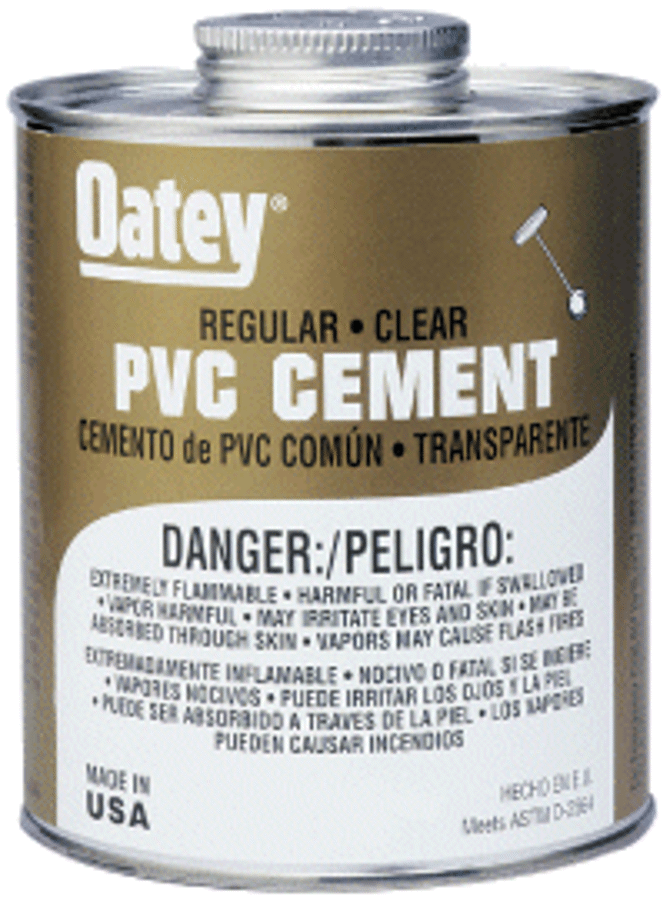 MARS 73176 PVC Cement, Clear 16 oz Regular Oatey