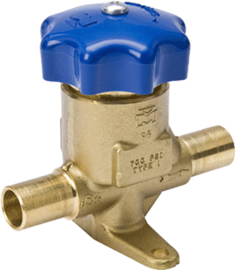 Mueller A14840 Packless Diaphragm Valve 3/8 Solder Straight Thru 214-6S