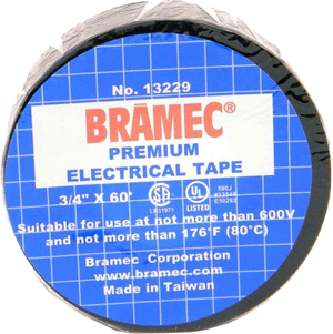 Bramec 13229 Electrical Tape 600V Max (3/4 x 60' Bulk Pack) Replacement MPN