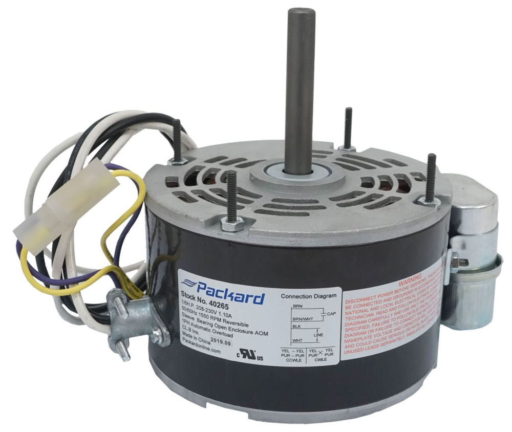 PACKARD Packard 40265 1/6 HP 208 to 230 VAC 50/60 Hz 1-Phase 1550 RPM Motor