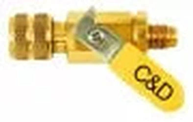 C&D Valve CD4040 Ball Valve 1/4 in. Female Flare Coupler x 1/4 in. Male Flare W/ Depressor Tip