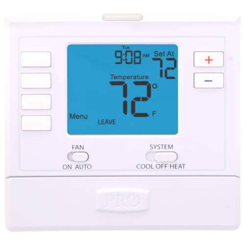 Pro1 T715 Thermostat, Programmable Thermostat, 41 to 95 deg F Control, 2 Heat / 2 Cool, 5-1-1 Days Programs