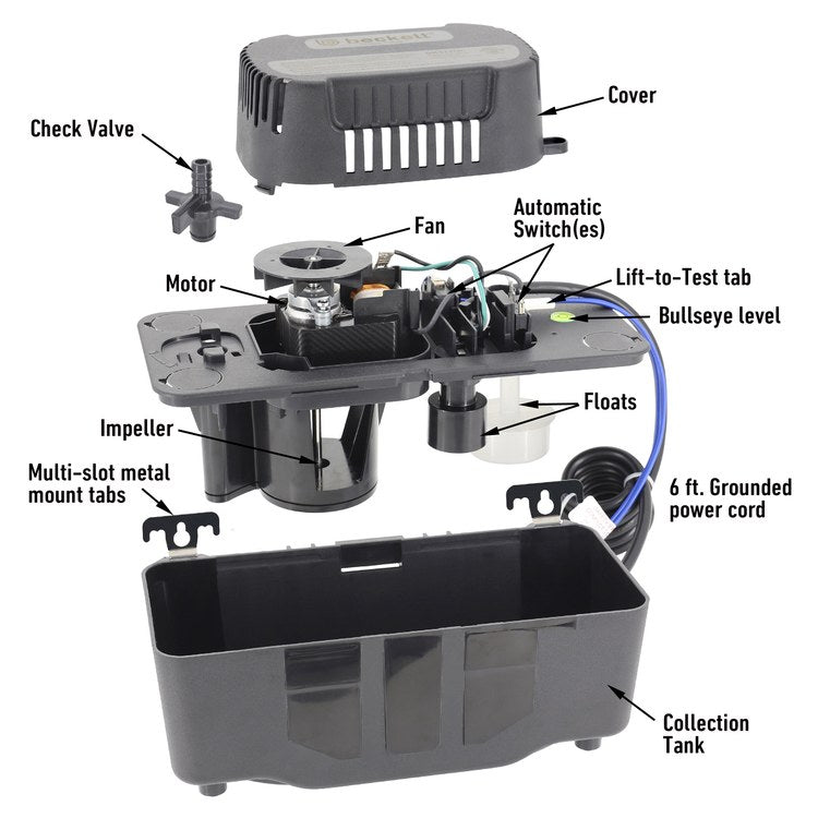 Beckett BK221TUL Condensate Pump Medium 230V 22 Foot Lift