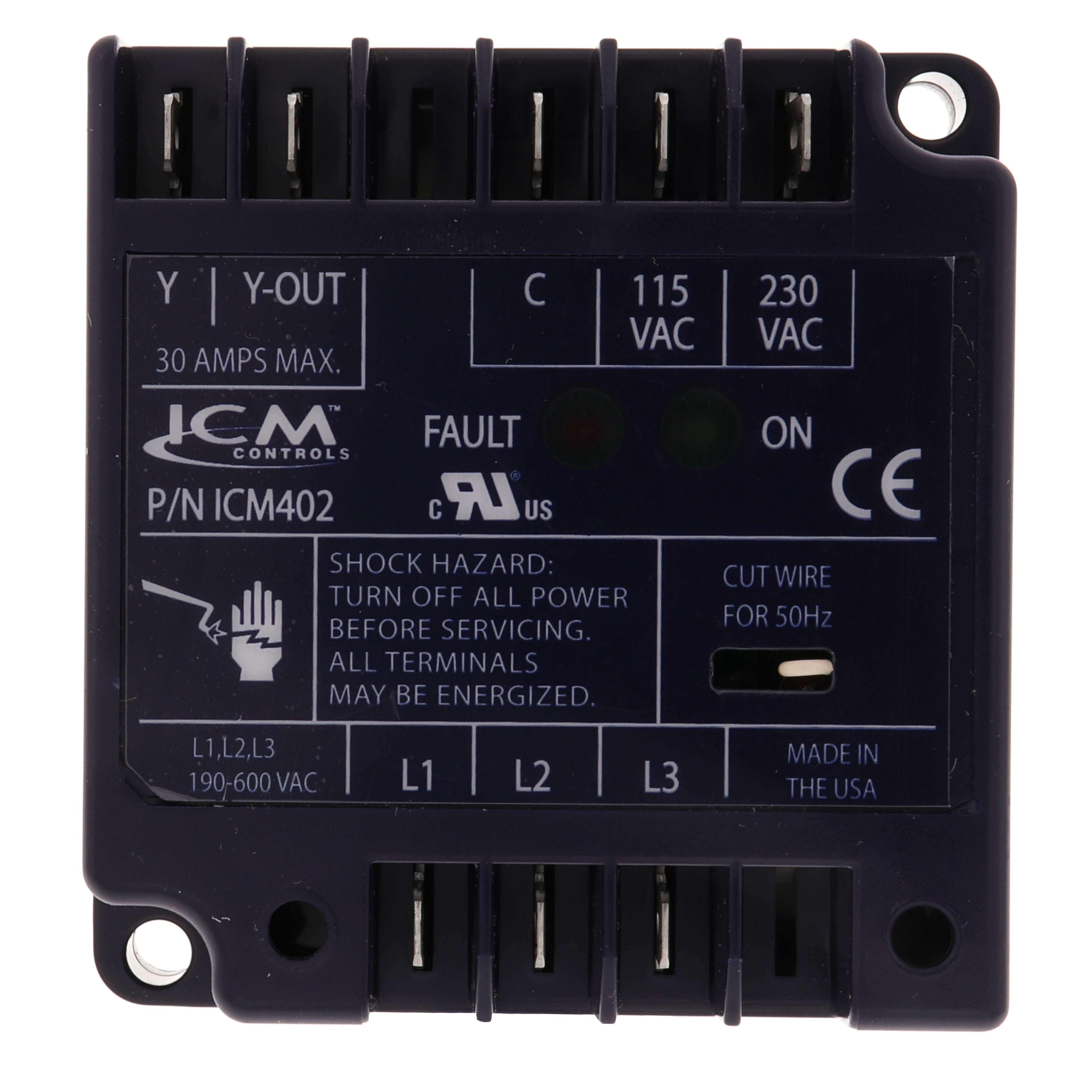 ICM Controls ICM402C Line Voltage Monitor 190-600 VAC Phase Loss/Reversal Protection