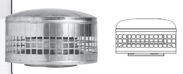 Metal-Fab 7MC Gas Vent Pipe End Cap 7 Inch Diameter