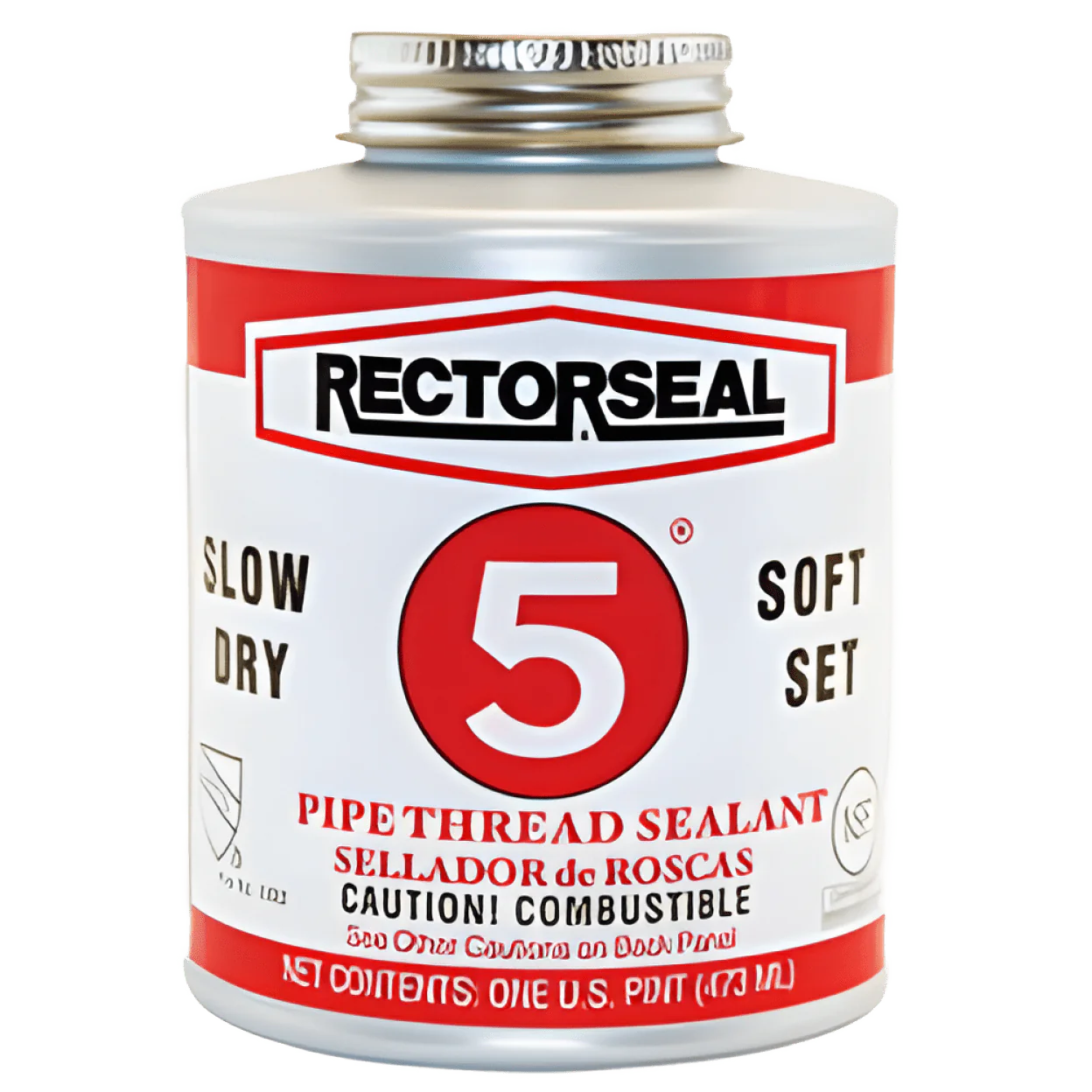 RectorSeal 25431 No. 5 Pipe Thread Sealant, 1 Pint Brush Top Can, Yellow