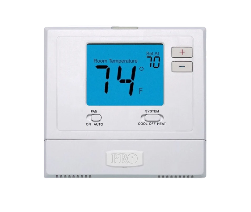 Pro1 T721 Non-Programmable Thermostat 18 to 30 VAC 50/60 Hz 2-Heat/1-Cool Heat Pump