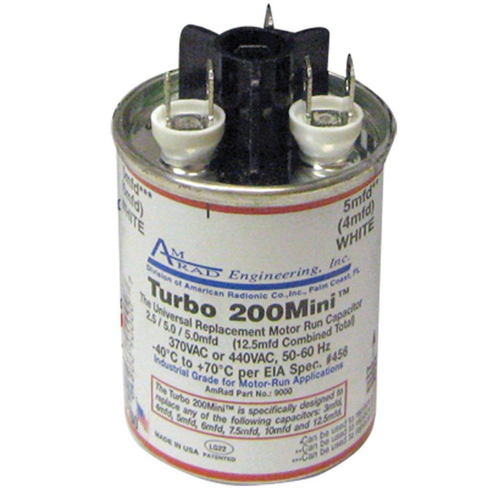 AmRad 12100 Turbo® 200 Mini 2.5 - 15 MFD 440/370V Dual Round Multi Capacitor