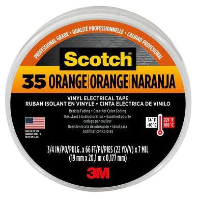 3M 35-ORANGE-3/4 Electrical Tape 600 Volt 3/4X66FT