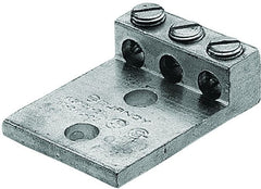 BURNDY K3A25U2 Aluminum Universal Terminal, 3 Conductor, 2 Hole, 14-1/0 AWG (Str), 3/8 Stud, 1 Stud Hole Spacing, 3 Screws