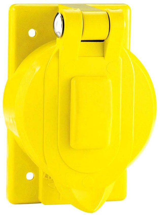 Eaton 7788CR Receptacle Cover Yellow 1 Gang Aluminum