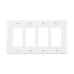 Cooper Wiring Devices PJ264W MID-SIZE WALLPLATES 4-GANG POLYCARBONATE WHITE