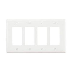 Cooper Wiring Devices PJ264W MID-SIZE WALLPLATES 4-GANG POLYCARBONATE WHITE